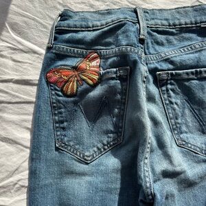Mother Butterfly Patch Jeans in Size 24